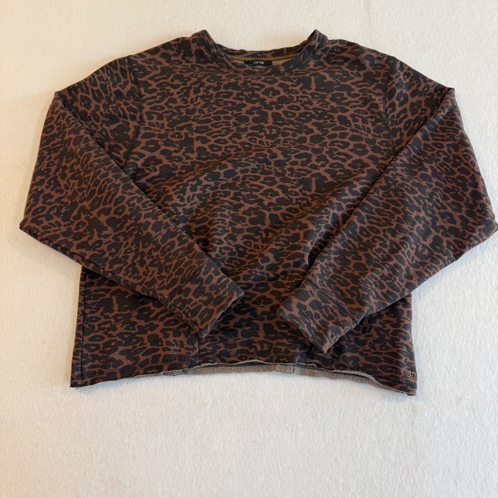 Joe's Jeans Leopard Print Sweatshirt Womens S Brown